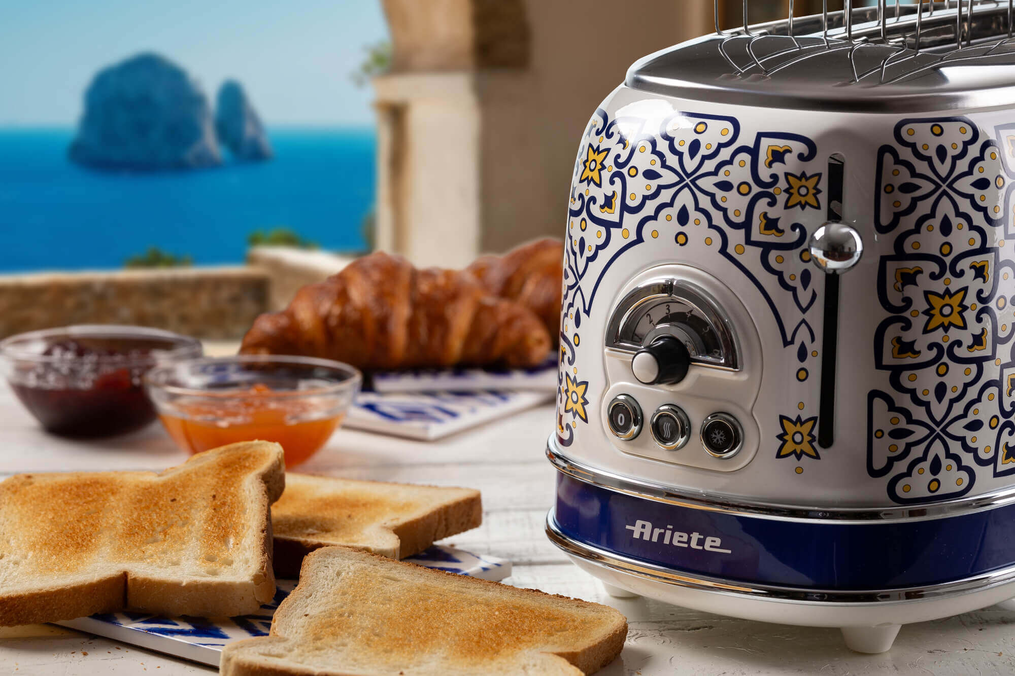 Ariete broodrooster met Capri-tegelmotief